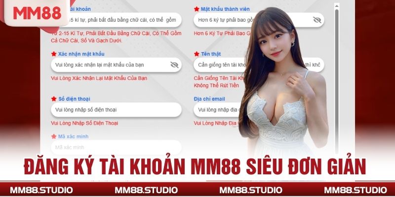 Đăng ký tài khoản MM88 siêu đơn giản 